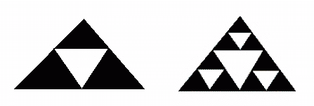 one dimensional Sierpinski
pyramid (Sierpinski gasket)